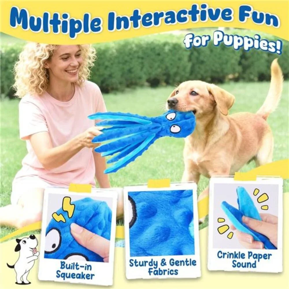 9-Pack Interactive Puppy Dog Toys for Small Dogs No-Stuffing Squeaky